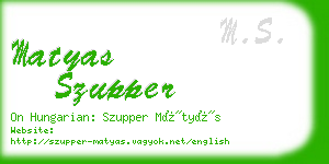 matyas szupper business card